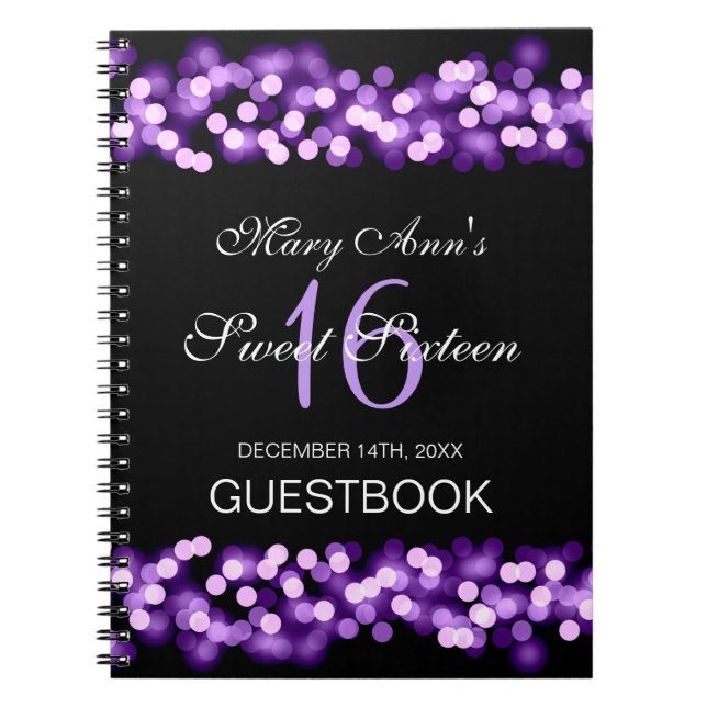 PartyGuestbookhollywood-bezauberndes Lila des Notizblock (Vorderseite)