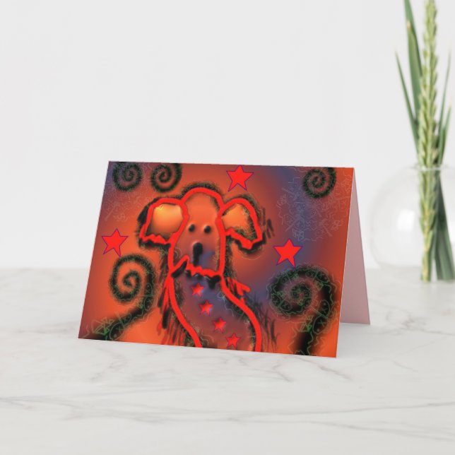 Partyhund Feiertagskarte (Vorderseite)