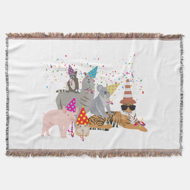 Partying von Tieren - Niedliche Tiere mit Party Decke (Vorderseite)