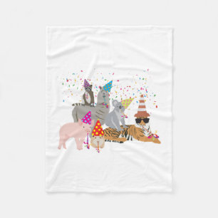 Partying von Tieren - Niedliche Tiere mit Party Fleecedecke