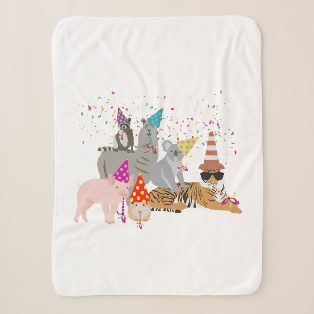 Partying von Tieren - Niedliche Tiere mit Party Sherpadecke (Vorderseite)