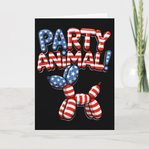 Partyluftballon Tier Hund USA Amerikanische Flagge Karte