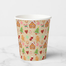 Partypapierbecher Weihnachten Lebkuchen Druck Pappbecher