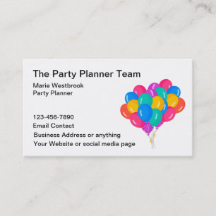 Partyplaner Farbige Luftballons Visitenkarte