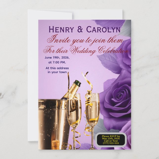 Partyröschen Einladung (Vorderseite)