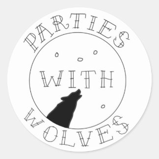 Partys mit Wolf-Aufkleber Runder Aufkleber