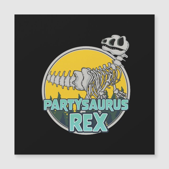 Partysaurus Rex Magneteinladung (Vorderseite)