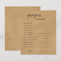 Partyspiel rustikales Handwerk | Gebete für Baby