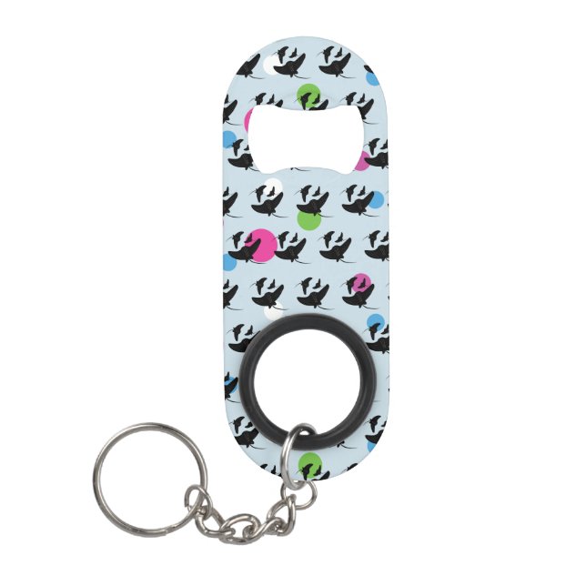 Partystachelrochen Farbige Muster    Mini Flaschenöffner (Vorderseite)