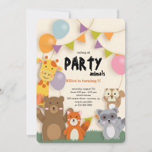 Partytier-Ausschneidebögen Einladung