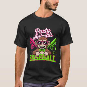 Partytier Baseball Lustiger Affe T-Shirt