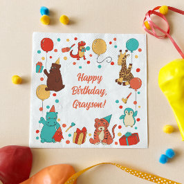 Partytierchen und Konfetti Individuelle Kindergebu Serviette