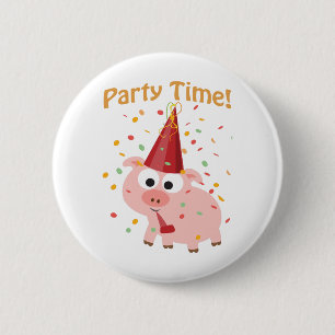 Partytime Konfetti Schwein Button