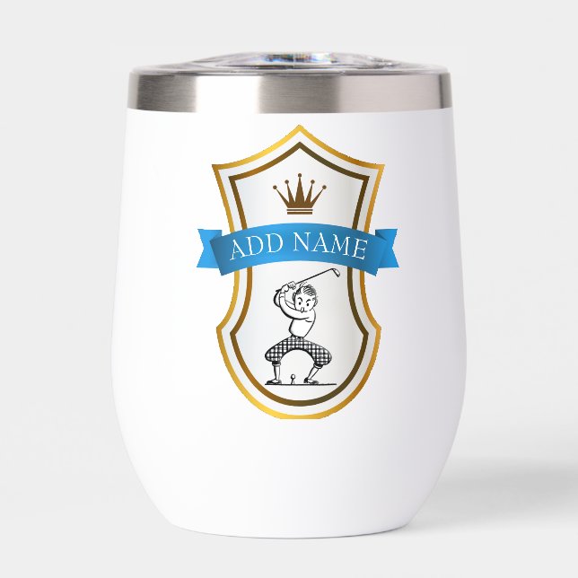 Paruline à vin de Golfeur personnalisée (Avant)