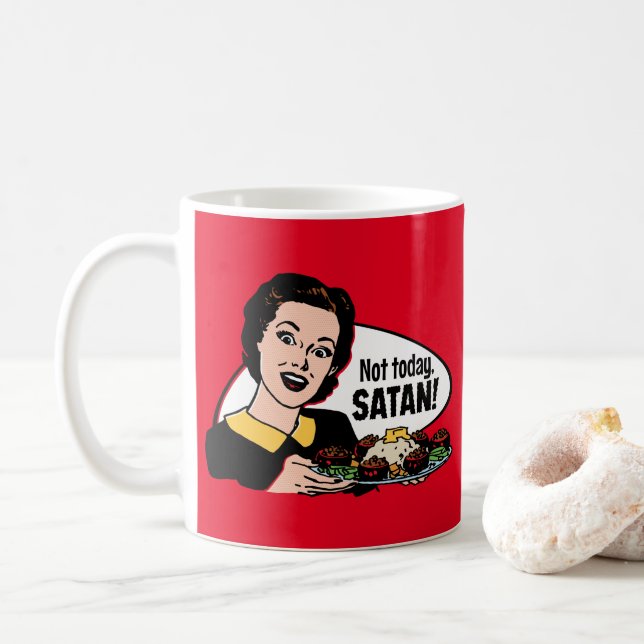 Pas aujourd'hui Satan Mug (Avec donut)