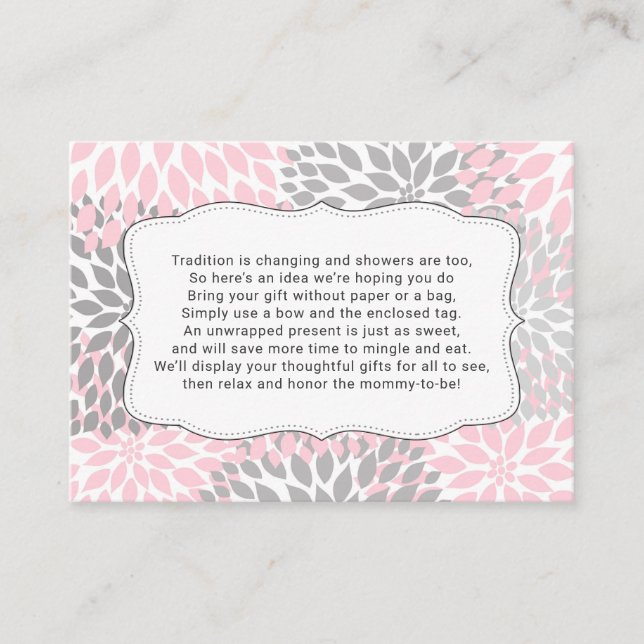 Pas de baby shower d'emballage carte d'insertion,  (Devant)
