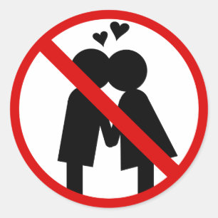 Pas de baisers Sticker anti-Saint-Valentin