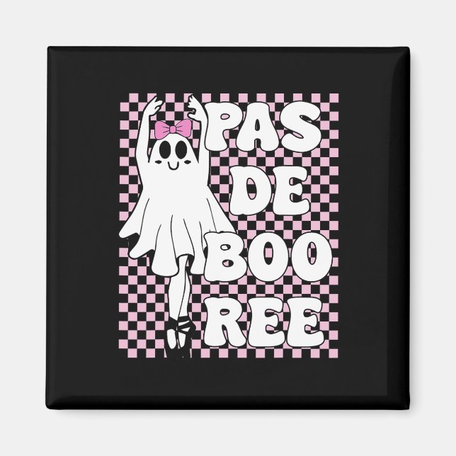 Pas De Boo-free Funny Retro Ballet Ghosts Hallowee Magnet (Vorne)