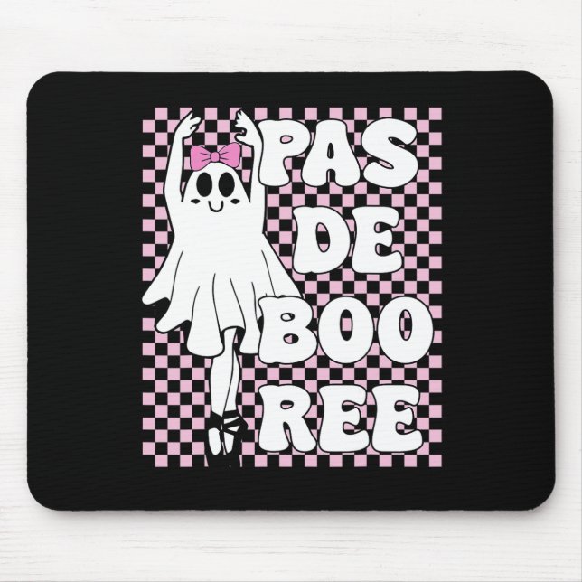 Pas De Boo-free Funny Retro Ballet Ghosts Hallowee Mousepad (Vorne)