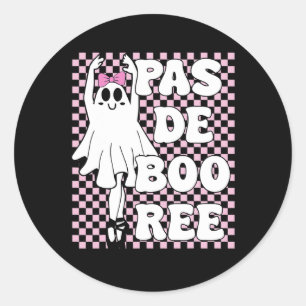Pas De Boo-free Funny Retro Ballet Ghosts Hallowee Runder Aufkleber