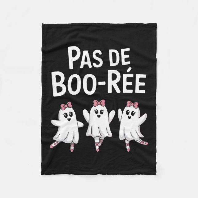 Pas De Boo Ree Funny Dancing Ballet Spooky Hallowy Fleecedecke (Vorderseite)