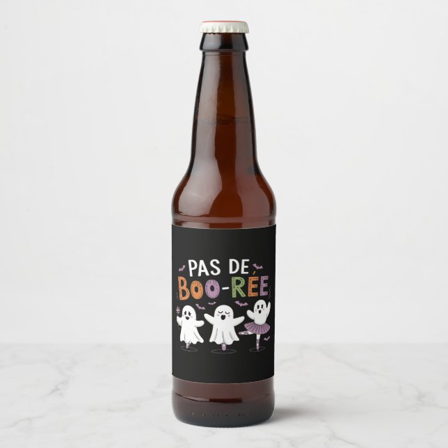 Pas de BOO-ree Ghost Ballet Dancer Lehrer Bierflaschenetikett (Vorderseite)