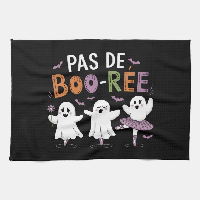 Pas de BOO-ree Ghost Ballet Dancer Lehrer Geschirrtuch (Horizontal)