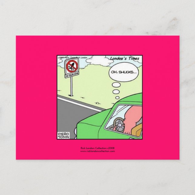 Pas de carte postale de caricature hilariée (Devant)