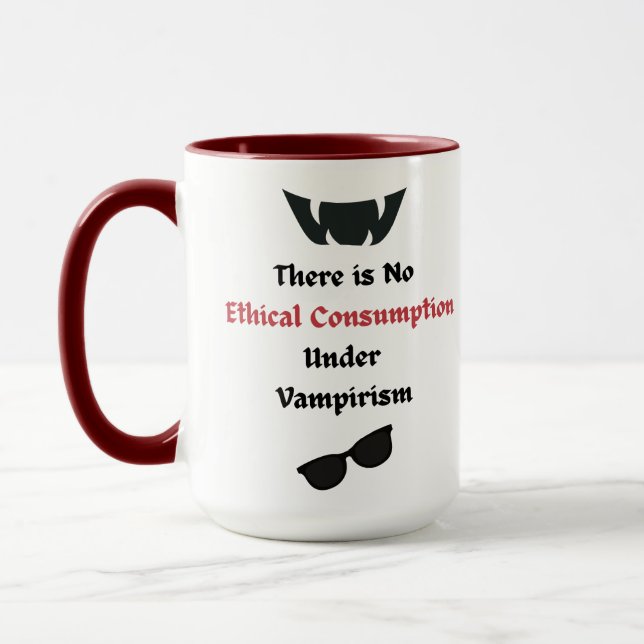 Pas De Consommation Éthique Sous La Mug Du Vampiri (Gauche)