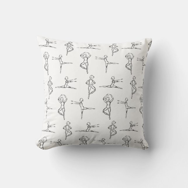 Pas De Doodle Ballerina Ballerina Tänzer Kissen (Vorderseite)