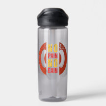Pas de douleur Pas de gain Sports Bouteille d'eau