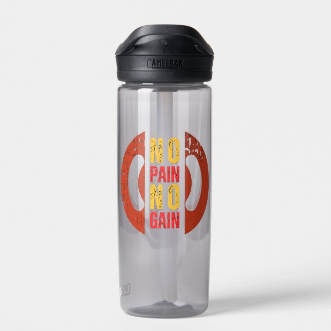 Pas de douleur Pas de gain Sports Bouteille d'eau  (Arrière)