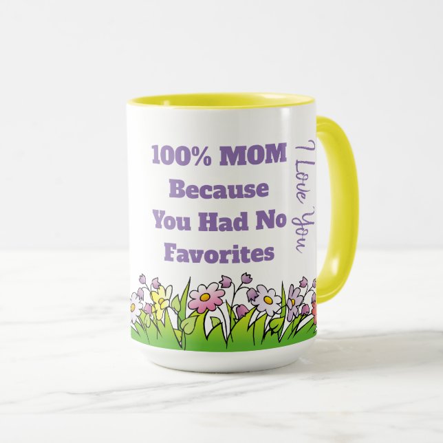 Pas de Favoris Mug Combo Jaune 15 oz (Devant droit)