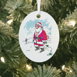 Pas de Ho-Ho-Ho ornement métallique ovale