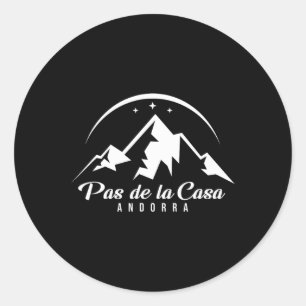 Pas De La Casa Andorra Skigebiet Snowboard Runder Aufkleber