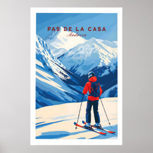 Pas de la Casa Grandvalira Ski Print Wintersport Poster