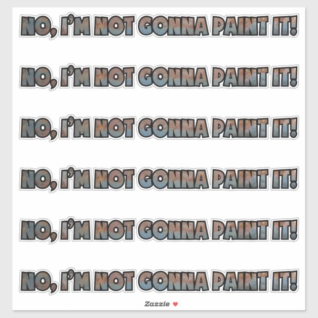 "Pas de peinture !" Stickers personnalisés en viny (Feuille)