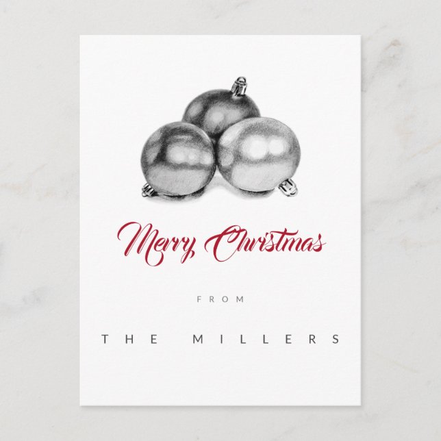 Pas de photo Carte postale Art Pencil Baubles (Devant)