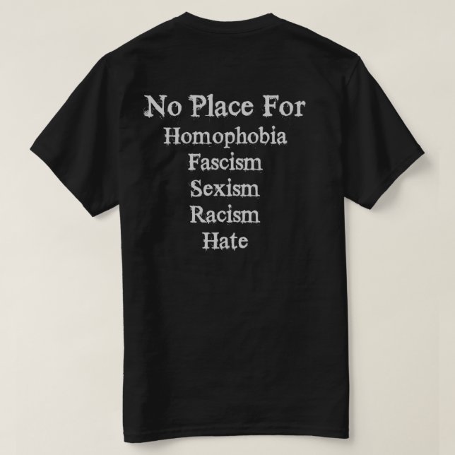 Pas De Place Pour L'Homophobie T-shirt (Design dos)