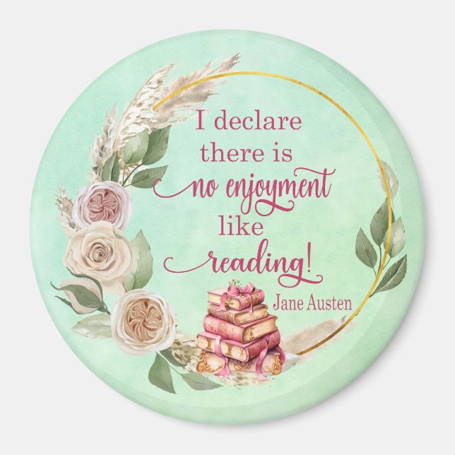 Pas de plaisir à lire Jane Austen Quote Magnet (Devant)