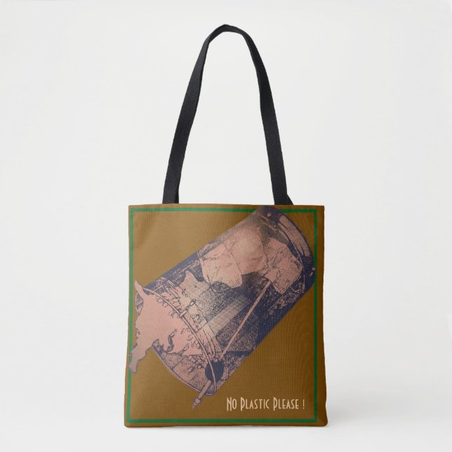 Pas de plastique S'il vous plaît Sac fourre-tout B (Devant)