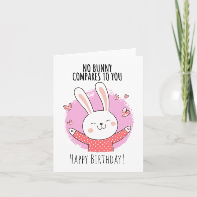 Pas De Puns Bunny Carte Anniversaire (Devant)