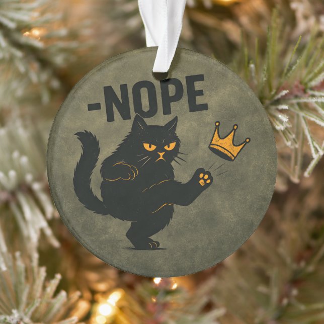 Pas De Rois En Amérique Chat Noir Drôle Kicking Cr (Arbre)
