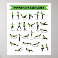 Pas d'exercice de poids Poster Fitness - Vert