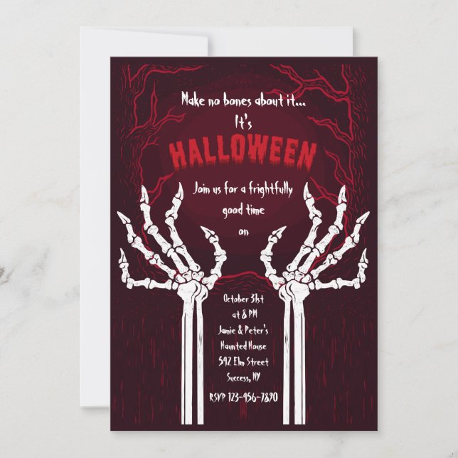 Pas d'os sur ça Invitation Halloween (Devant)