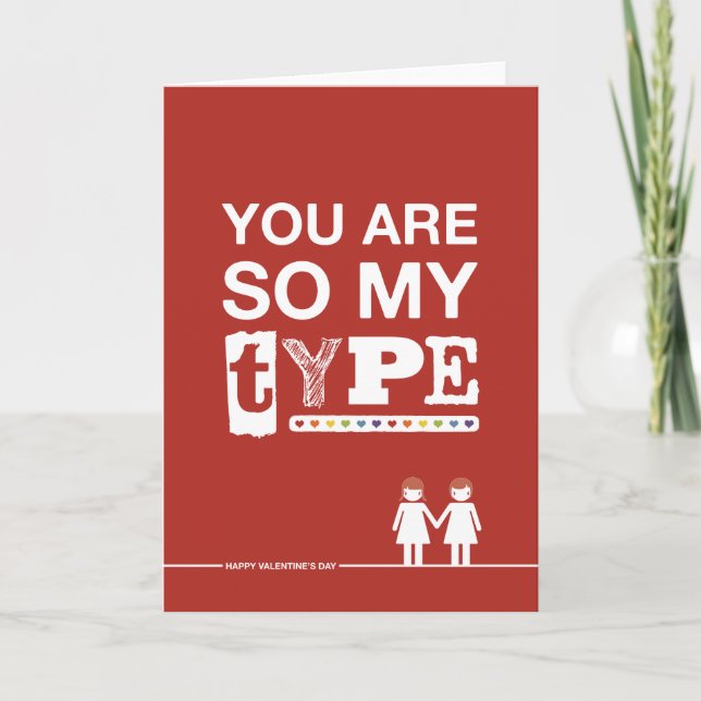Pas droit Design Carte Saint Valentin (Devant)