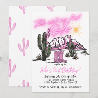 "Pas ma première rodeo" invitation pour 2ème anniv
