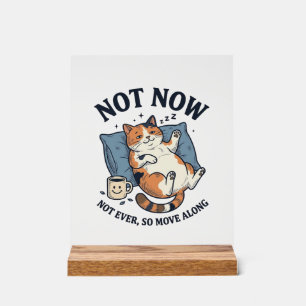 Pas maintenant Chat paresseux Gravure vintage Dess