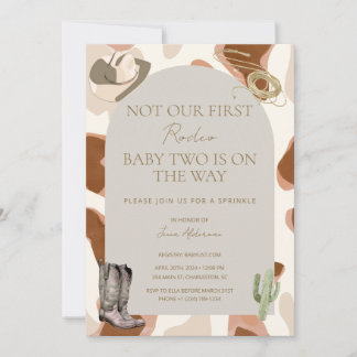 Pas notre premier Rodéo Baby Sprinkle Invitation