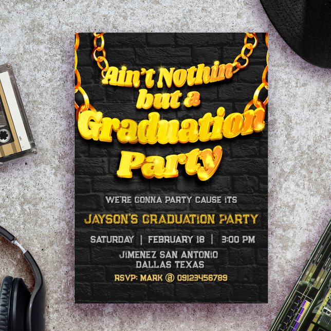 Pas rien d'autre qu'une invitation à une fête de g (Ain't Nothin but a Graduation Party Invitation)